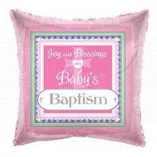 Baby's Baptism Pink Foil Balloon