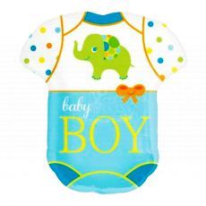 Baby Boy Elephant Onesie Bodysuit Balloon