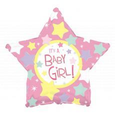 Baby Shower Pink Star Foil Balloon
