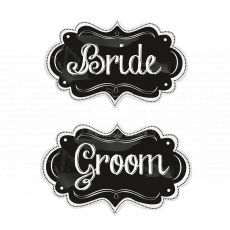 Bride & Groom Chalkboard Wedding Balloon Set