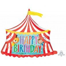 Carnival Circus Tent Happy Birthday Foil Balloon 28In