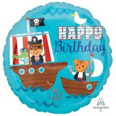 Pirate Ship Happy Birthday Foil Balloon 18In