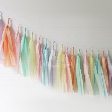 Marshmallow Pastel Paper Tassel Garland Decoration