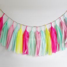 Modern Pastels Paper Tassel Garland Decoration