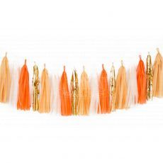 Orange Ombre Paper Tassel Garland Decoration