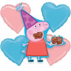Peppa Pig Birthday Balloon Bouquet