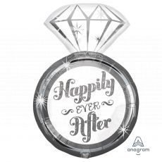 Wedding Ring Happily Ever After Proposal Foil Balloon