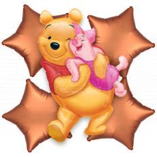 Winnie the Pooh & Piglet Foil Balloon Bouquet