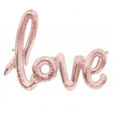 LOVE Script Rose Gold Foil Balloon