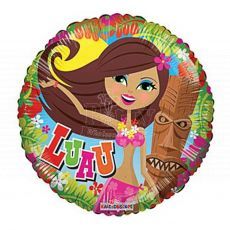 Luau Aloha Hula Girl Foil Balloon