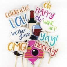 Wine Birthday Photo Props