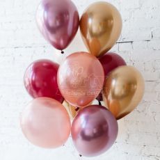 Chrome Balloon Maroon Rose Gold