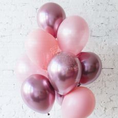 Chrome Balloons Pink Ombre Party