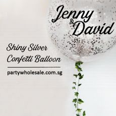 Silver Confetti Helium Balloon