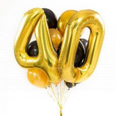 Gold Birthday Helium Balloon Surprise