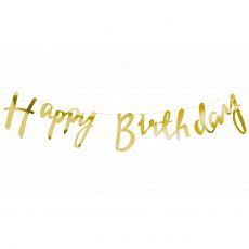 Happy Birthday Gold Letter Banner