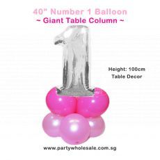 Pink Number Balloon Column