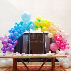Organic Rainbow Balloon Arch