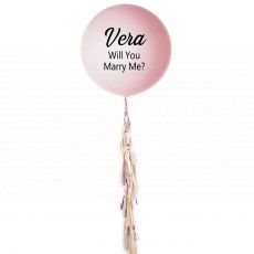 Pink Personalised Giant Helium Balloon Tassel