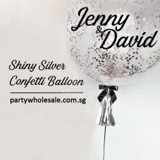 Silver Confetti Balloon Singapore