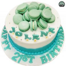 Tiffany Macrons Birthday Cake