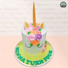 Unicorn Aloha Vibrant Birthday Cake
