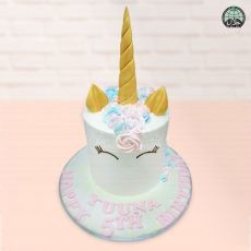 Unicorn Baby Blue Birthday Cake