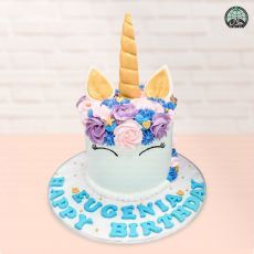 Unicorn Lavender Blue Birthday Cake