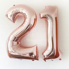 21st Birthday Rose Gold Number Balloon