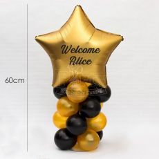 Customised Gold Star Balloon Column