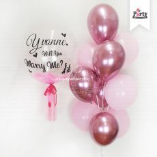 Customised Pink Helium Balloon Bouquet