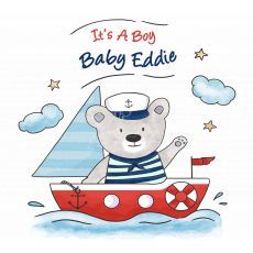 Sailor Bear In Sailboat Customised Banner