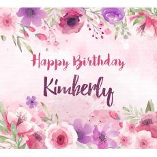 Watercolour Pink Floral Customised Banner
