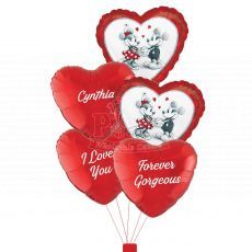 Customized Mickey Love Minnie Helium Balloon Bouquet