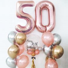 Customized Rose Gold Number Helium Balloon