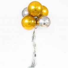 Gold Silver Orbz Balloon Bouquet
