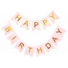Pink birthday bunting banner party decoration
