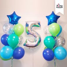 Silver Number Helium Balloon Package