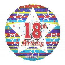 Happy 18th Birthday Stripe Foil Balloon 18inch