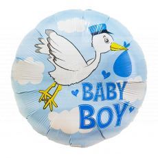 Baby Boy Stork Baby Shower Foil Balloon