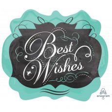 Wedding Best Wishes Teal Foil Balloon 30inch