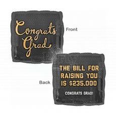 Congrats Grad Humor Black Graduation Foil Balloon