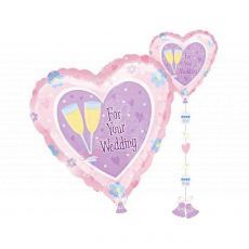 For Your Wedding Pink Foil Balloon 24in