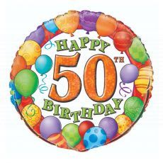 Happy 50th Birthday Vibrant Balloons Foil Balloon
