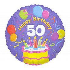 Happy Birthday 50 Balloons Cake Foil Balloon