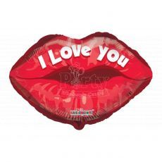 I Love You Red Lips Foil Balloon