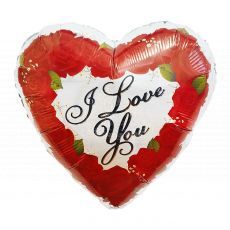 I Love You Roses Wreath Foil Balloon