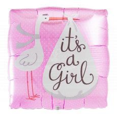 It's a Girl Stork Baby Shower Balloon