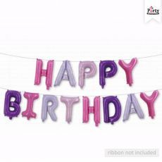 Happy Birthday Purple Lavender Mini Letter Balloon