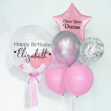 Pink Customised Surprise Balloon Singapore Party Wholesale